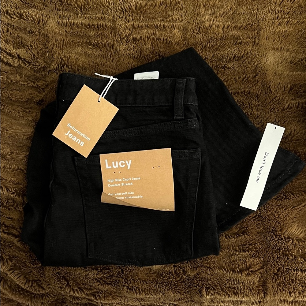 Reformation Black High Rise Cropped Jeans - Picture 2 of 2